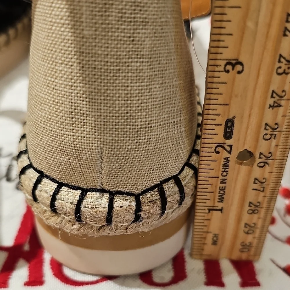 a.n.a Black and Tan Wedges Sandals